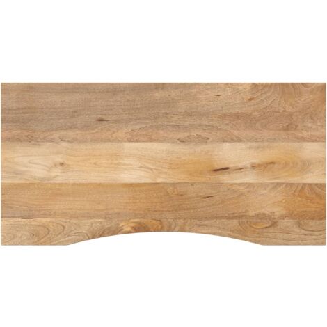 Tablero escritorio con curva madera mango rugosa 120x60x2,5 cm