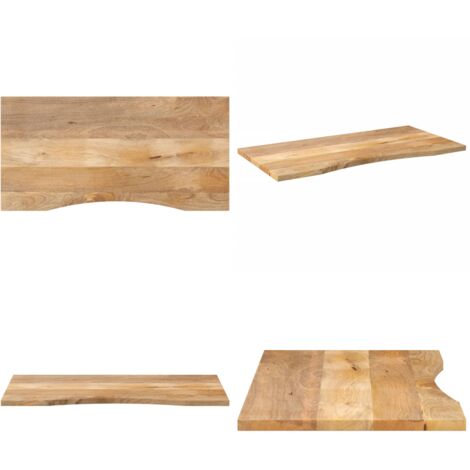 Tablero escritorio con curva madera mango rugosa 120x60x2,5 cm - Mesa de oficina - Mesa de comedor