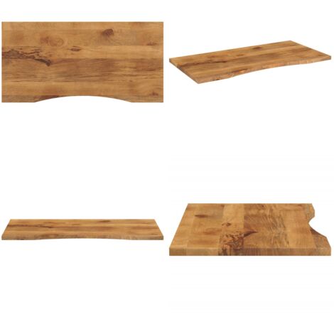 Tablero escritorio con curva madera mango rugosa 140x50x2,5 cm - Mesa de oficina - Mesa de comedor