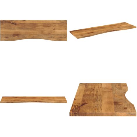 Tablero escritorio con curva madera mango rugosa 160x50x2,5 cm - Mesa de madera - Mesa de comedor