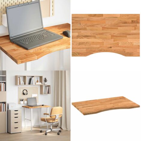 Tablero escritorio rectangular madera maciza roble marrón claro - Escritorio de roble - Tablero de madera