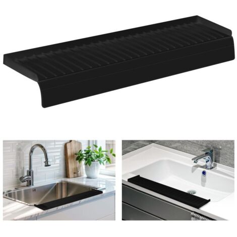 Tablero impermeable de silicona que se puede cortar, tablero impermeable, tablero antisalpicaduras para fregadero de cocina y bañera, accesorios para fregadero, cubierta protectora negra