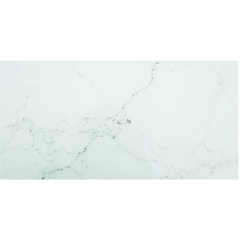 Tablero mesa diseño mármol vidrio templado blanco 100x50 cm 6mm vidaXL