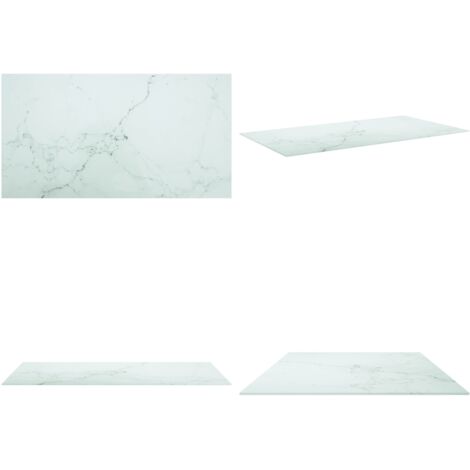 Tablero mesa diseño mármol vidrio templado blanco 120x65 cm 8mm - Mesa de comedor - Vidrio templado