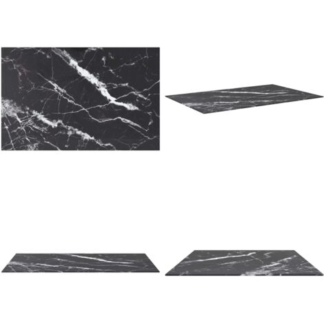 Tablero mesa diseño mármol vidrio templado negro 100x62 cm 8 mm - Mesa de comedor - Vidrio templado