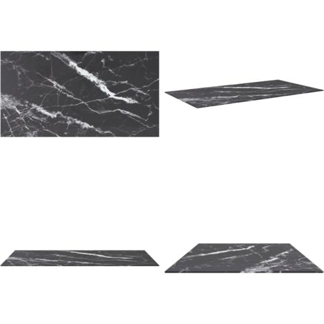 Tablero mesa diseño mármol vidrio templado negro 120x65 cm 8 mm - Mesa de comedor - Tablero de mármol