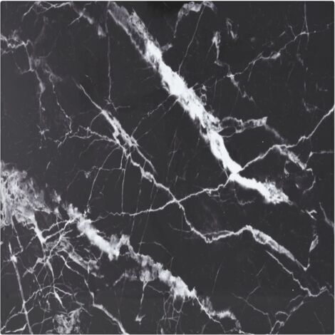 Tablero mesa diseño mármol vidrio templado negro 40x40 cm 6 mm