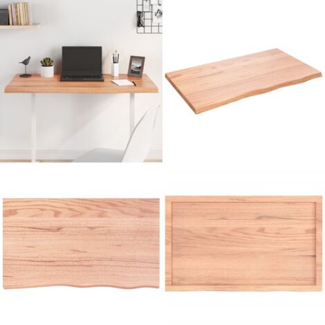 Tablero mesa madera roble tratada marrón claro 100x60x(2-4) cm - Mesa de madera - Mesa de roble tratada