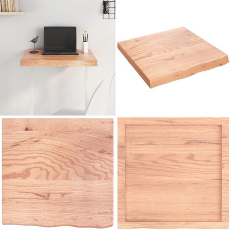 Tablero mesa madera roble tratada marrón claro 60x60x(2-6) cm - Mesa de madera - Mesa de roble barnizada