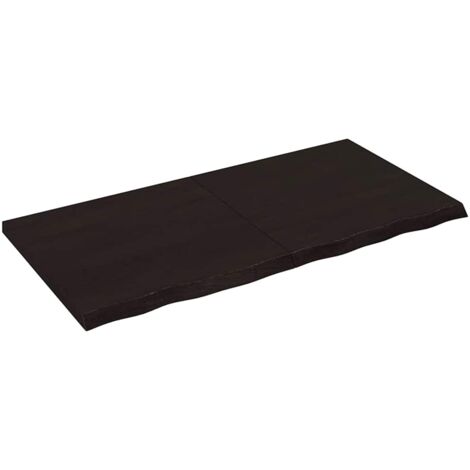 Tablero mesa madera roble tratada marrón oscuro 120x60x(2-4) cm