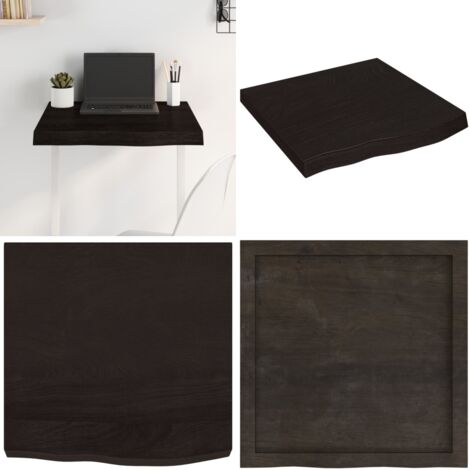 Tablero mesa madera roble tratada marrón oscuro 60x60x(2-6) cm - Mesa de madera - Mesa de repuesto
