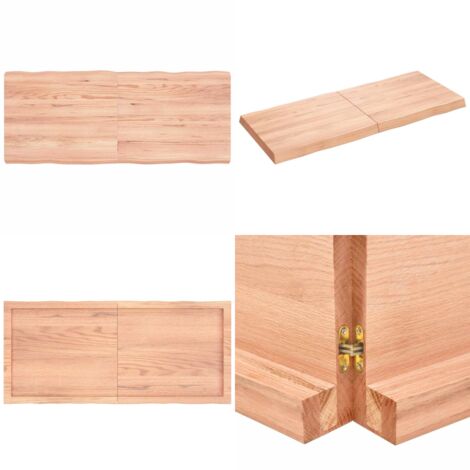 Tablero mesa madera tratada borde natural marrón 120x50x(2-6)cm - Mesa de roble - Mesa de madera tratada