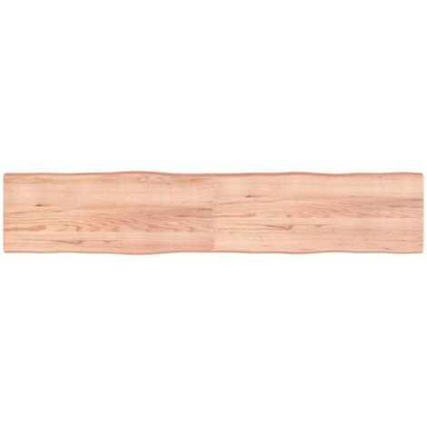 Tablero mesa madera tratada borde natural marrón 200x40x(2-6)cm vidaXL