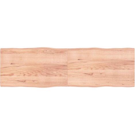 Tablero mesa madera tratada borde natural marrón 200x60x(2-4)cm