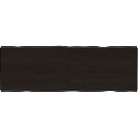 Tablero mesa madera tratada borde vivo marrón 140x50x(2-4) cm