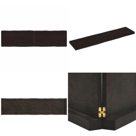 Tablero mesa madera tratada borde vivo marrón 160x40x(2-6) cm - Mesa de roble - Mesa de madera tratada