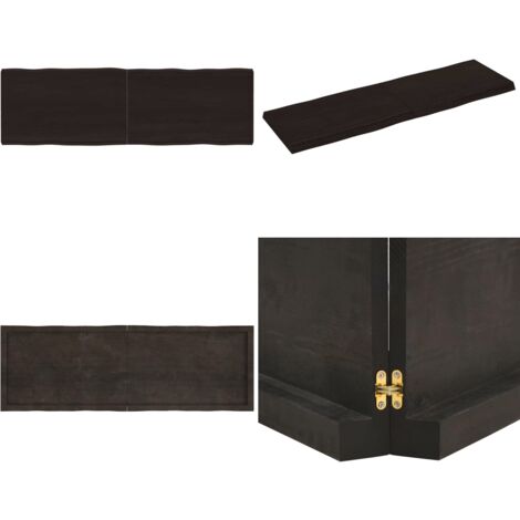 Tablero mesa madera tratada borde vivo marrón 160x50x(2-6) cm - Mesa de roble - Mesa de madera tratada