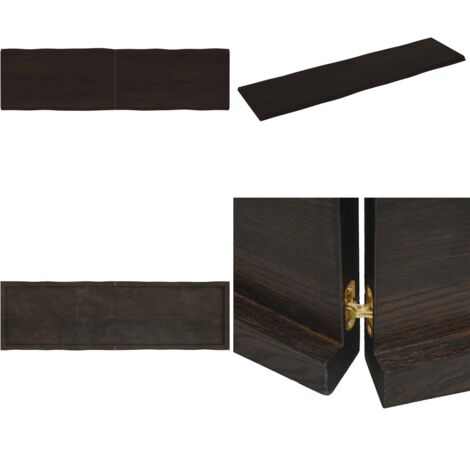 Tablero mesa madera tratada borde vivo marrón 180x50x(2-4) cm - Mesa de roble - Mesa de madera tratada