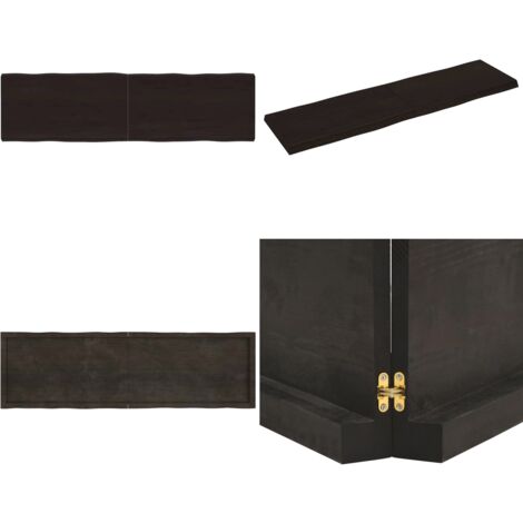 Tablero mesa madera tratada borde vivo marrón 180x50x(2-6) cm - Mesa de roble - Mesa de madera tratada