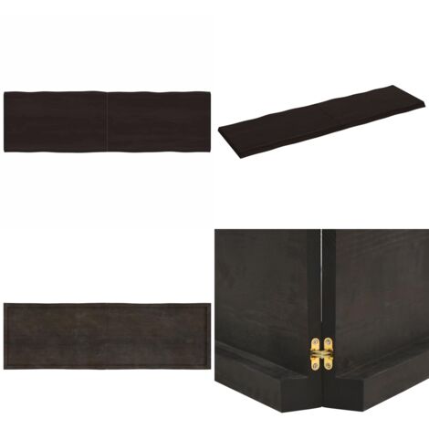 Tablero mesa madera tratada borde vivo marrón 200x60x(2-6) cm - Mesa de roble - Mesa de madera tratada