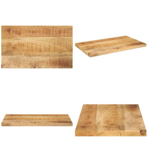Tablero mesa rectangular madera maciza mango rugosa 40x20x3,8cm - Madera maciza - Mango rugoso