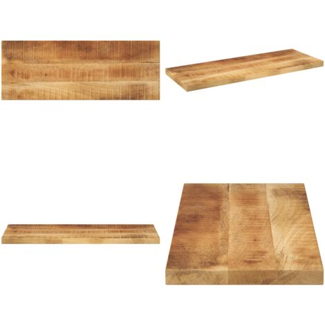 Tablero mesa rectangular madera maciza mango rugosa 80x30x3,8cm - Mesa de madera maciza - Mesa de mango