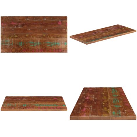 Tablero mesa rectangular madera maciza reciclada 100x50x2,5 cm - Madera reciclada - Mesa de madera maciza