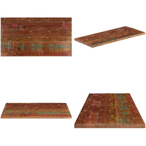 Tablero mesa rectangular madera maciza reciclada 100x60x3,8 cm - Madera reciclada - Mesa de madera maciza