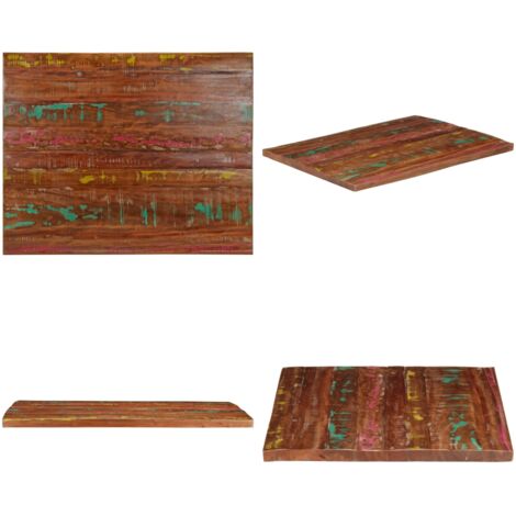 Tablero mesa rectangular madera maciza reciclada 100x80x2,5 cm - Madera reciclada - Mesa de madera maciza