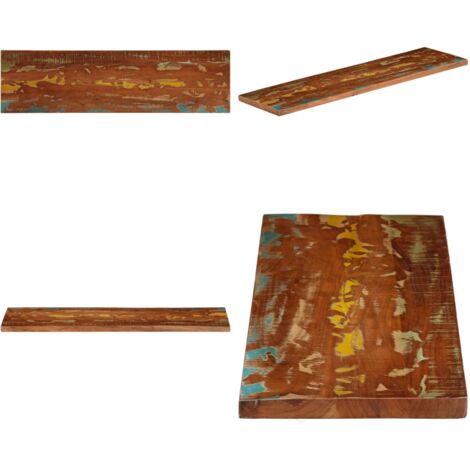 Tablero mesa rectangular madera maciza reciclada 120x40x2,5 cm - Madera reciclada - Mesa de madera maciza