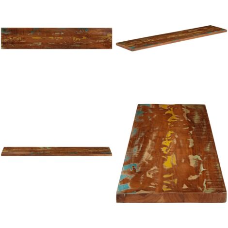 Tablero mesa rectangular madera maciza reciclada 180x40x2,5 cm - Madera reciclada - Mesa de madera maciza