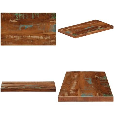 Tablero mesa rectangular madera maciza reciclada 50x20x2,5 cm - Madera reciclada - Mesa de madera maciza