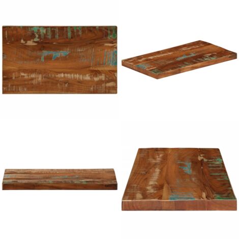 Tablero mesa rectangular madera maciza reciclada 50x40x2,5 cm - Madera reciclada - Mesa de madera maciza
