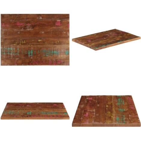 Tablero mesa rectangular madera maciza reciclada 70x50x3,8 cm - Madera reciclada - Mesa rectangular