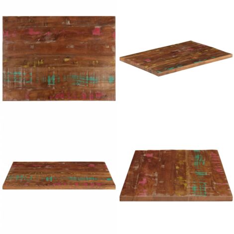Tablero mesa rectangular madera maciza reciclada 80x60x3,8 cm - Madera reciclada - Mesa de madera maciza
