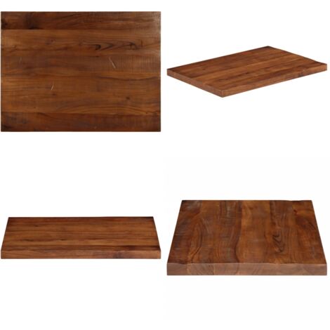 Tablero mesa rectangular madera maciza reciclada 80x70x2,5 cm - Madera reciclada - Mesa de madera maciza