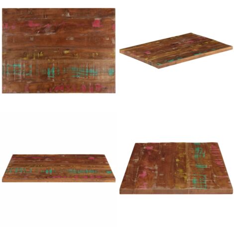 Tablero mesa rectangular madera maciza reciclada 90x60x3,8 cm - Madera reciclada - Mesa de madera maciza