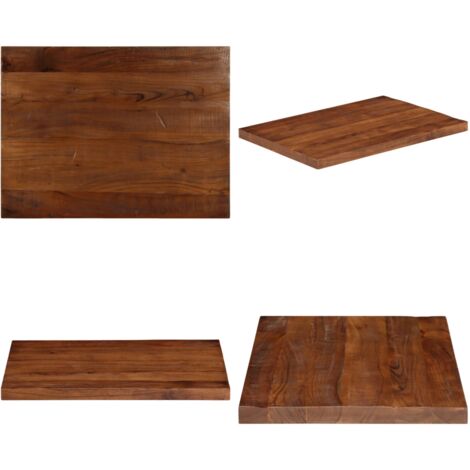 Tablero mesa rectangular madera maciza reciclada 90x70x2,5 cm - Madera reciclada - Mesa de madera maciza