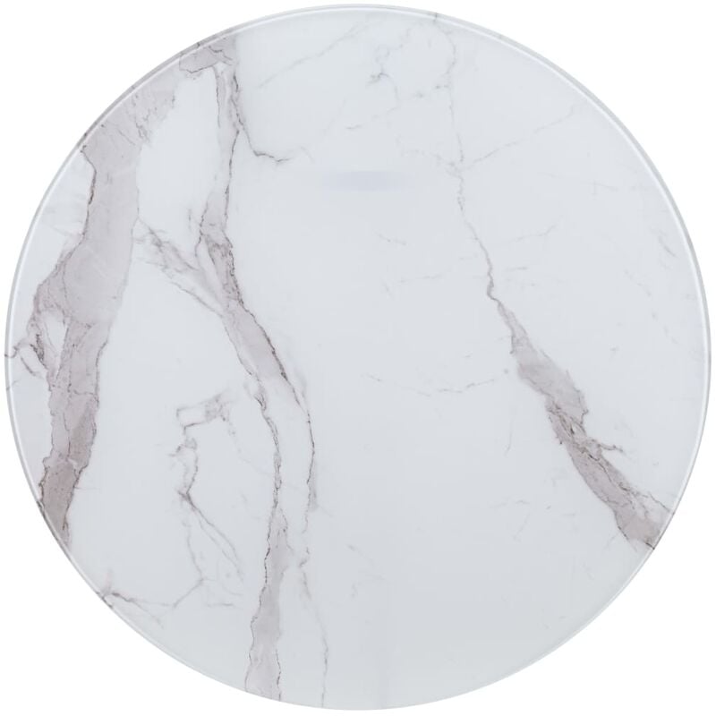 

Tablero para mesa vidrio con textura de mármol blanco Ø80 cm