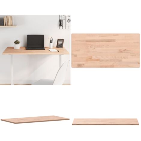 Tablero rectangular de madera maciza de haya 100x50x1,5 cm - Madera de haya - Mesa auxiliar