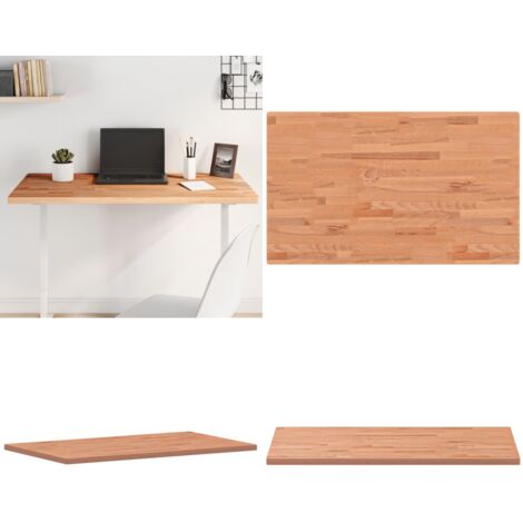 Tablero rectangular de madera maciza de haya 100x60x2,5 cm - Madera de haya - Mesa de bar