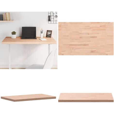 Tablero rectangular de madera maciza de haya 100x60x4 cm - Madera de haya - Mesa de bar