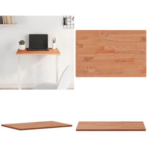 Tablero rectangular de madera maciza de haya 60x40x1,5 cm - Madera de haya - Mesa auxiliar