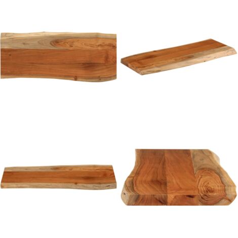 Tablero rectangular madera de acacia borde vivo 100x40x3,8 cm - Madera de acacia - Mesa de bar