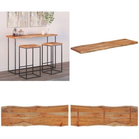 Tablero rectangular madera de acacia borde vivo 110x40x2,5 cm - Madera de acacia - Mesa de bar