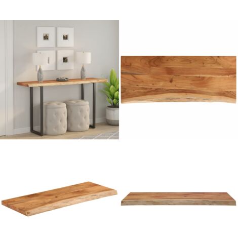 Tablero rectangular madera de acacia borde vivo 110x40x3,8 cm - Madera de acacia - Mesa de bar
