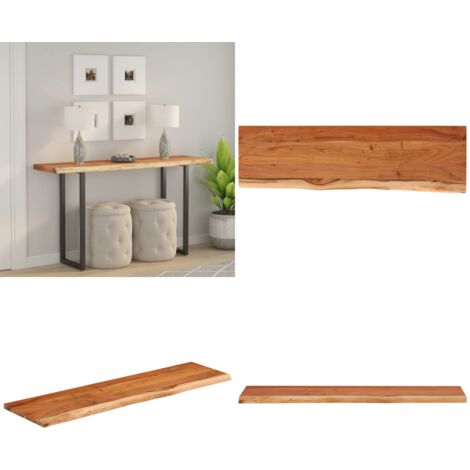 Tablero rectangular madera de acacia borde vivo 120x40x2,5 cm - Madera de acacia - Mesa de bar