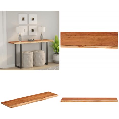 Tablero rectangular madera de acacia borde vivo 140x40x2,5 cm - Madera de acacia - Mesa de bar