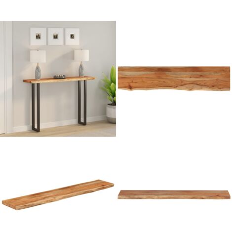 Tablero rectangular madera de acacia borde vivo 160x30x3,8 cm - Madera de acacia - Mesa de bar