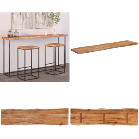 Tablero rectangular madera de acacia borde vivo 160x40x2,5 cm - Madera de acacia - Tablero rectangular